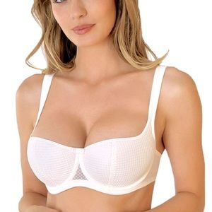 ROSME Rosme Ivory Balconette Bra w thick Padded Straps Collection Kamila NWOT